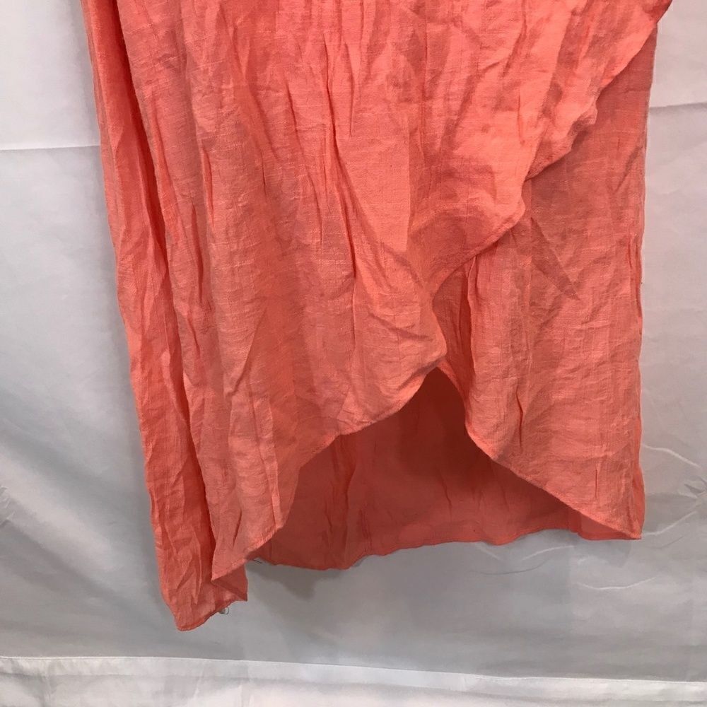 Just Be Strapless Coral Tulip-Front Maxi Dress - Picture 3 of 7